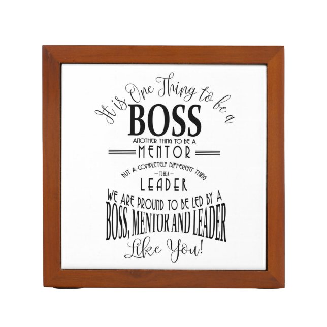 Boss, mentor LEADER THANK YOU DESK TIDY Pencil/Pen Holder (Front)