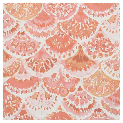 BOSS MERMAID Empowerment Coral Fish Scale Scallop Fabric
