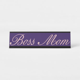 Boss Mom Funny Home Office Desk Rose Gold Desk Name Plate