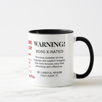 Boss Mug - X Rated - Witty Funny Gift Idea by officecelebrity at Zazzle
