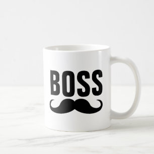 BOSS Mustache coffee mugs
