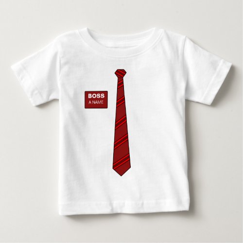 Boss Necktie Shirt - Not a boss? Change it, put your own name on the name tag.