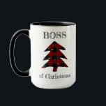Boss of Christmas Plaid Christmas Tree Funny Mug<br><div class="desc">Know someone who loves Christmas more than anything and likes to be in charge of the festivities? Then, this humorous trendy and modern coffee mug featuring a simple black and red plaid Christmas tree with white rustic chalk typography would be the perfect. Perfect gift for the Boss of Christmas in...</div>