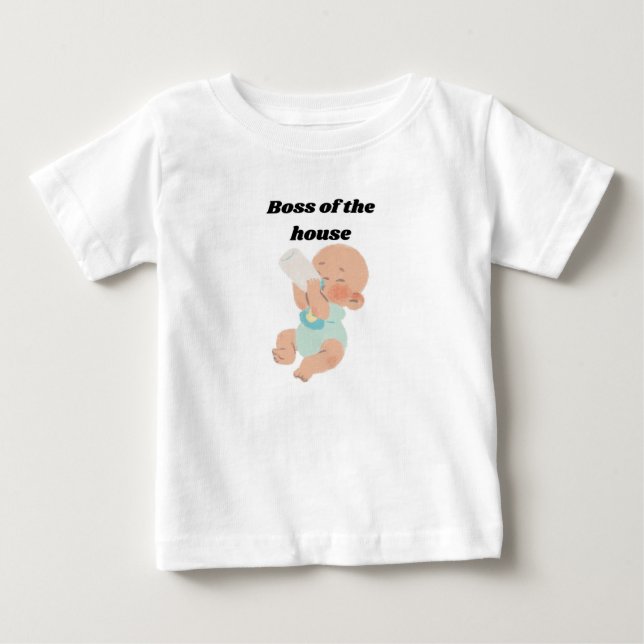 👑 Boss of the House – Funny Baby T-Shirt (Front)