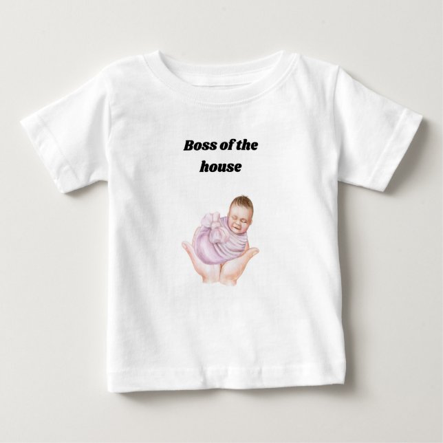 👑 Boss of the House – Funny Baby T-Shirt (Front)