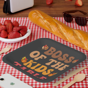 Boss Of the Kids Table Funny Thanksgiving Turkey Paper Plates