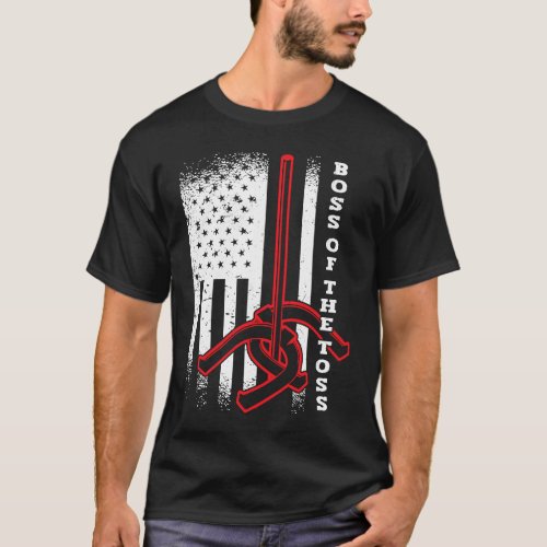 Boss Of The Toss American USA FLag Horseshoe Pitch T_Shirt
