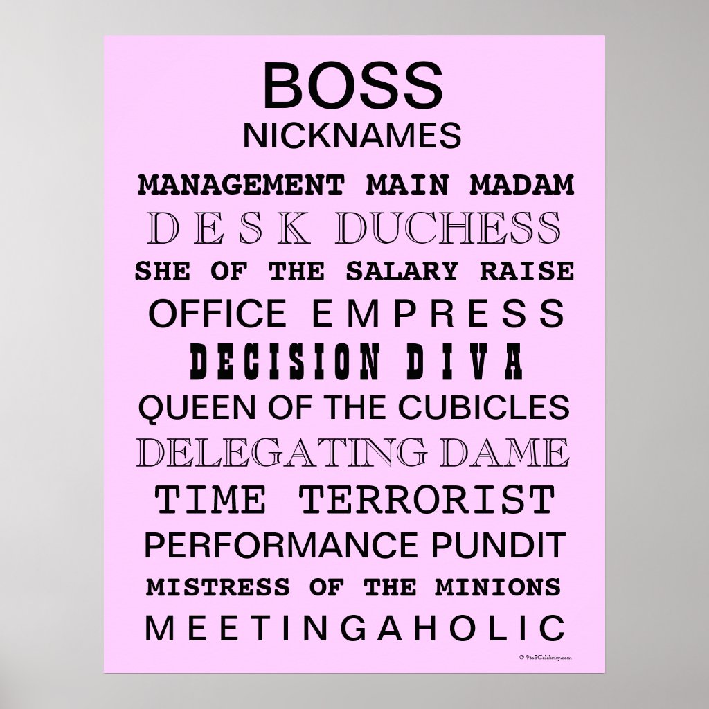 Dating names. Funny nicknames. Funny Boss. Boss nickname. Boss girl names.