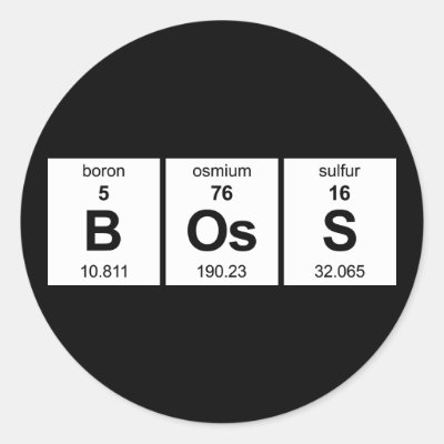 BOsS Periodic Table Classic Round Sticker