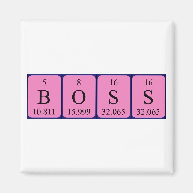 Boss periodic table name magnet (Front)