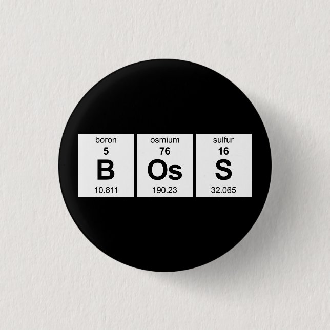 BOsS Periodic Table Pinback Button (Front)