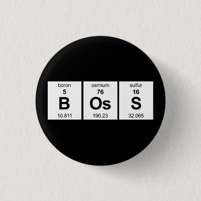BOsS Periodic Table Pinback Button