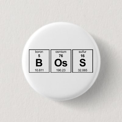 BOsS Periodic Table Pinback Button