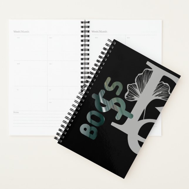 BOSS Planner Trend Abstract Art Black White Green (Display)