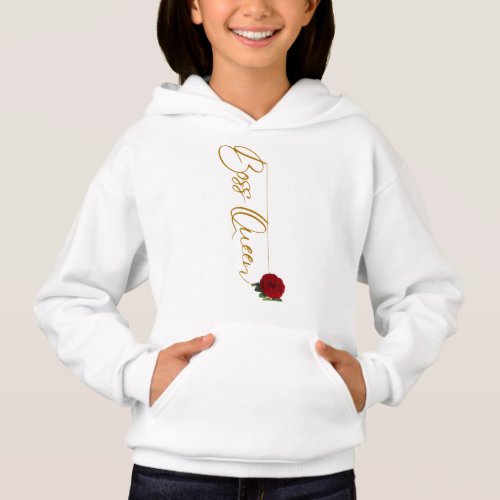 Boss Queen Rose Gold & Red Rose Girls Hoodie