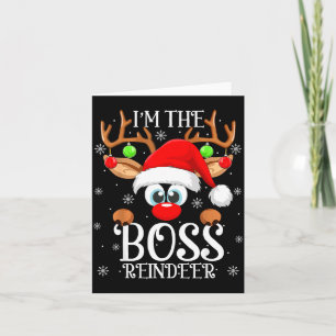 Boss Reindeer Christmas Family Matching Group Funn Card