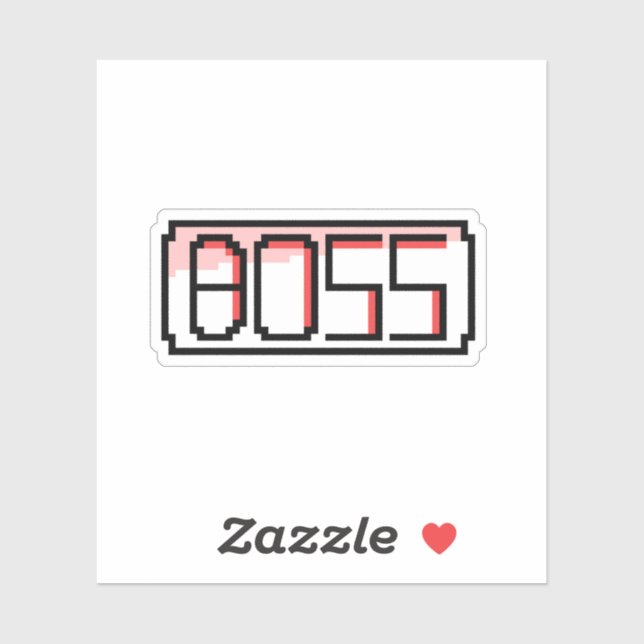 "BOSS" Retro font Sticker (Sheet)