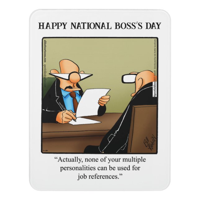 Boss’s Day Humor Door Sign Gift (Contemporary Vert)