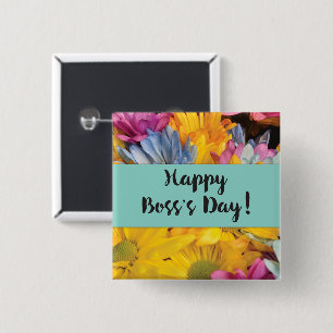 Boss’s Day Thanks Gerbera Daisies Button