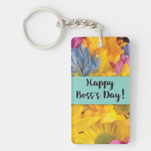 Boss’s Day Thanks Gerbera Daisies Keychain