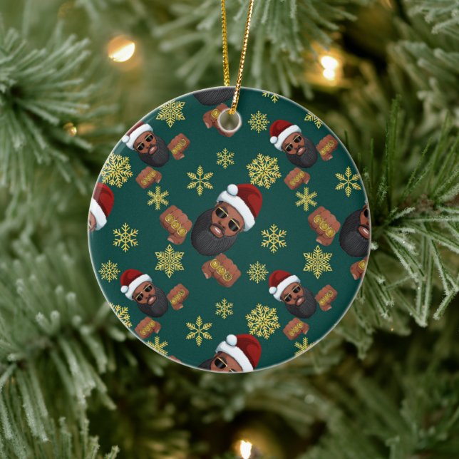 Boss Santa Claus Ceramic Ornament (Tree)