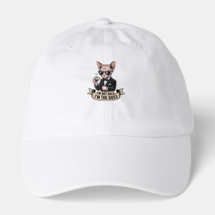Boss Sphynx Cat Coffee Illustration Hat