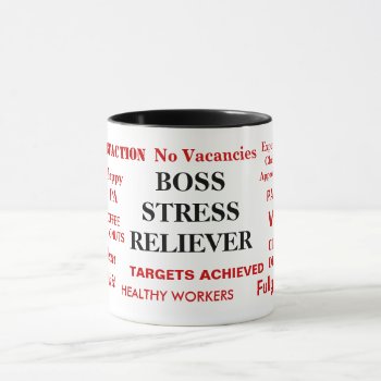 Boss Stress Reliever Stressed Boss Joke Mug by officecelebrity at Zazzle