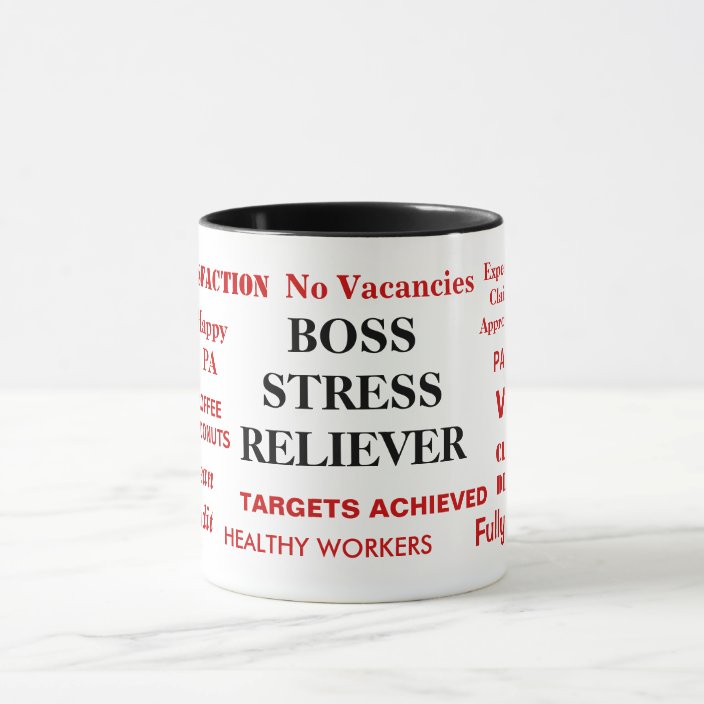 Boss Stress Reliever Stressed Boss Joke Mug 