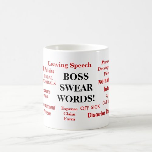 BOSS SWEAR WORDS Rude Boss Words Coffee Mug