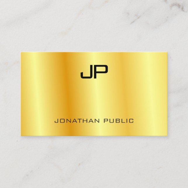 Boss Template Elegant Glamour Faux Gold Modern Business Card (Front)