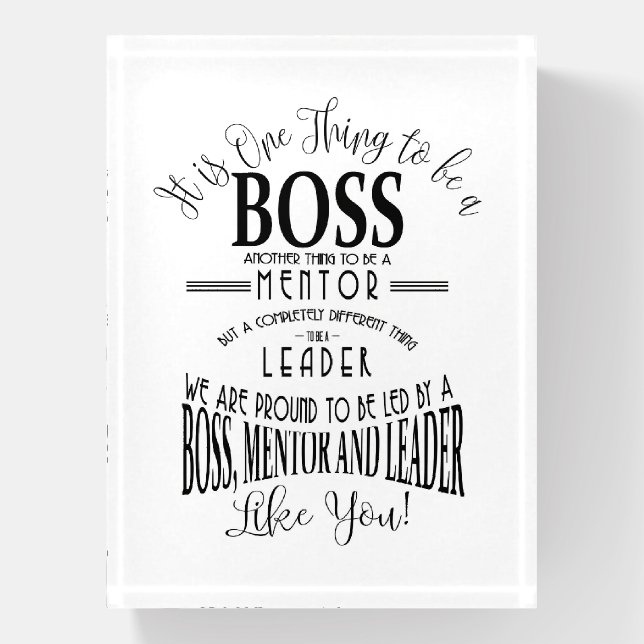 Boss THANK YOU BOSS "awesome boss Paperweight (Vertical)