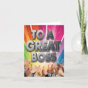 Boss Thank You - Rainbow Appreciation & Thumbs Up Card