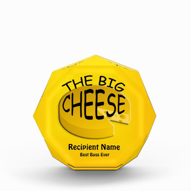 Boss The Big Cheese Funny Custom Award (Front)