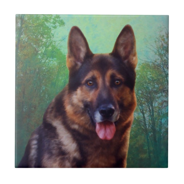 Boss the German Shepherd Ceramic Tile (Front)