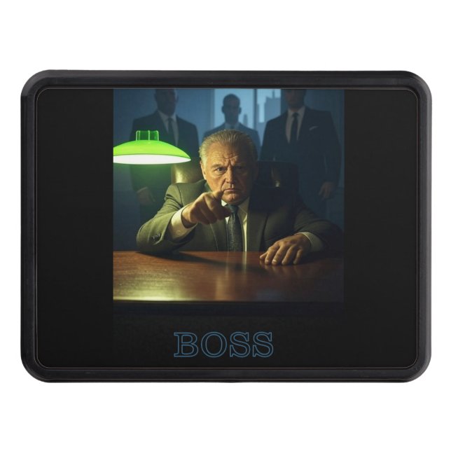 Boss w text hitch cover receiver (Front)