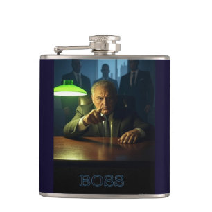 Boss w text wrapped flask
