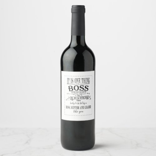 boss wine label retirement leaving gift
