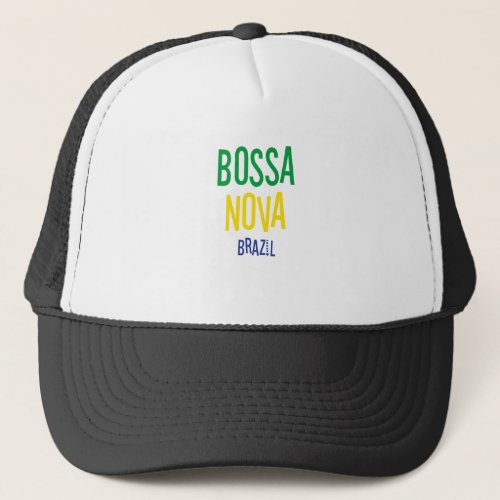 Bossa Nova Brasil Jazz Music Vintage Typograph Trucker Hat