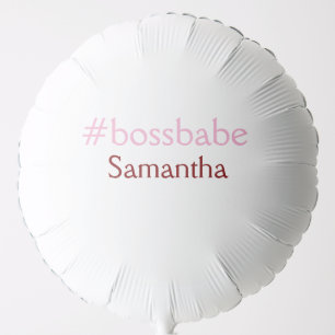 Bossbabe hashtag light pink add name girl boss balloon