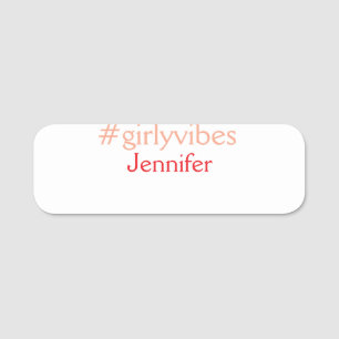 Bossbabe hashtag light pink add name girl boss name tag