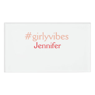 Bossbabe hashtag light pink add name girl boss name tag