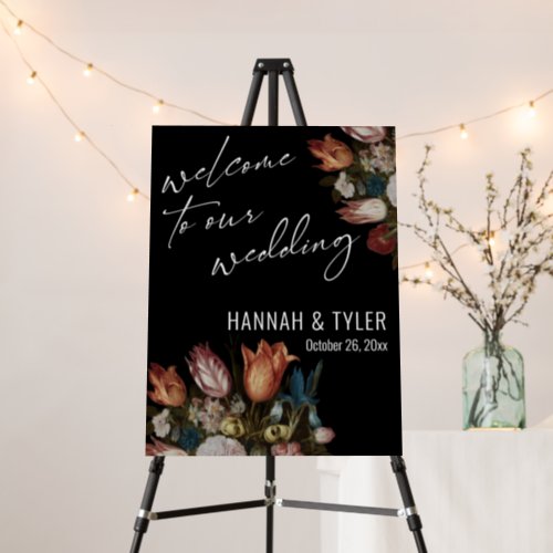 Bosschaert Floral Painting Welcome to Our Wedding Foam Board