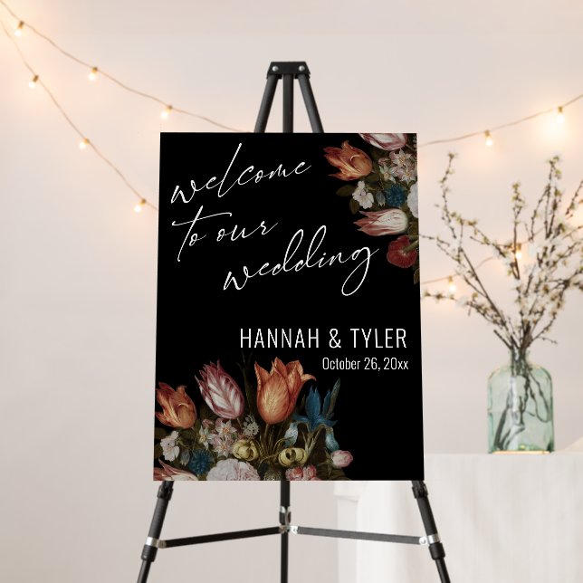 Bosschaert Floral Painting, Welcome to Our Wedding Foam Board (In Situ (Stand))