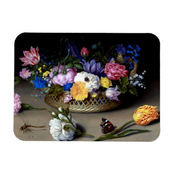 Bosschaert Flower Still Life Insects Dutch Art Magnet by Then_Is_Now at Zazzle