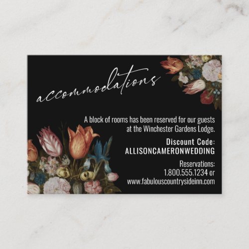 Bosschaerts Flowers in a Glass Accommodations Enclosure Card