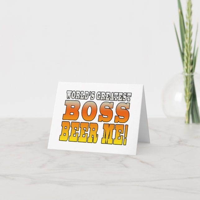 Bosses Office Parties Worlds Greatest Boss Beer Me Holiday Card (Front)