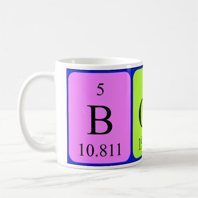 Bossi periodic table name mug (Left)