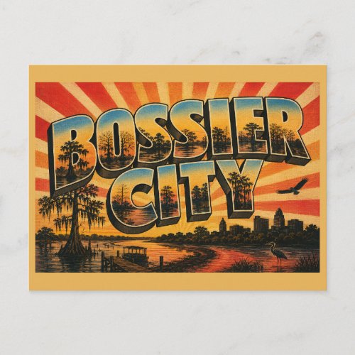 Bossier City Louisiana Red River Cypress Swamp Art Postcard