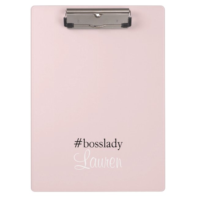 #Bosslady | Pink | Calligraphy | Custom Name Clipboard (Front)
