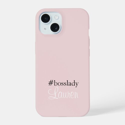 Bosslady  Pink  Calligraphy  Custom Name iPhone 15 Case